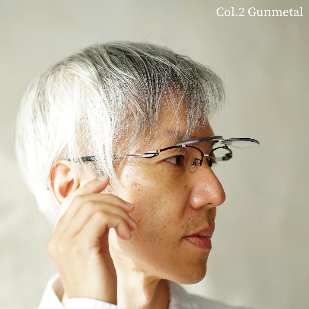 Dimmable Reading Glasses Square Silver Planned by Sabae Manufacturer UV Protection Case Included [FEELLIFE] FLH-001PH-1+1.50