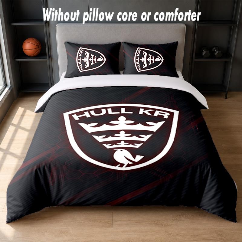 Hull KR Design Bed Bedding Set 1 Duvet Cover + 2 Pillowcases Soft Breathable Household Bed Linens
