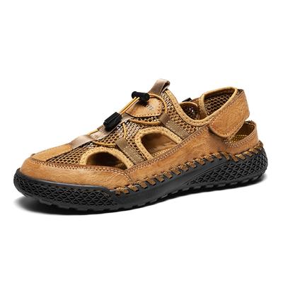 Sommer Herrenschuhe 2024 Handgefertigte Leder Herren Atmungsaktivität Sandalen Outdoor Männlich Strand Hausschuhe Herren Sandalen Übergröße 38-46