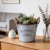 Retro Metall Pflanztopf Blumentopf mit Seilgriffen Antiker Pflanztopf für