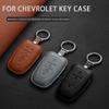 Leather Car Remote Key Case Shell For Chevrolet Chevy Malibu Camaro Cruze Traverse Spark Sonic Volt Bolt Equinox Car Accessories