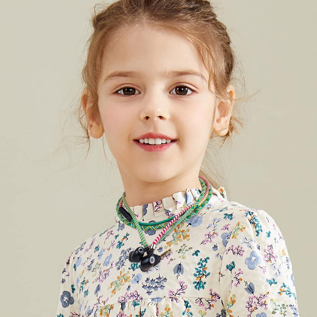 URIZONS 3.5mm Colorful Nylon Braided Earphones - Magnetic Bracelet Earbuds with Metal Shells and Deep Bass, Neck Strap Attachment, Mic, Volume