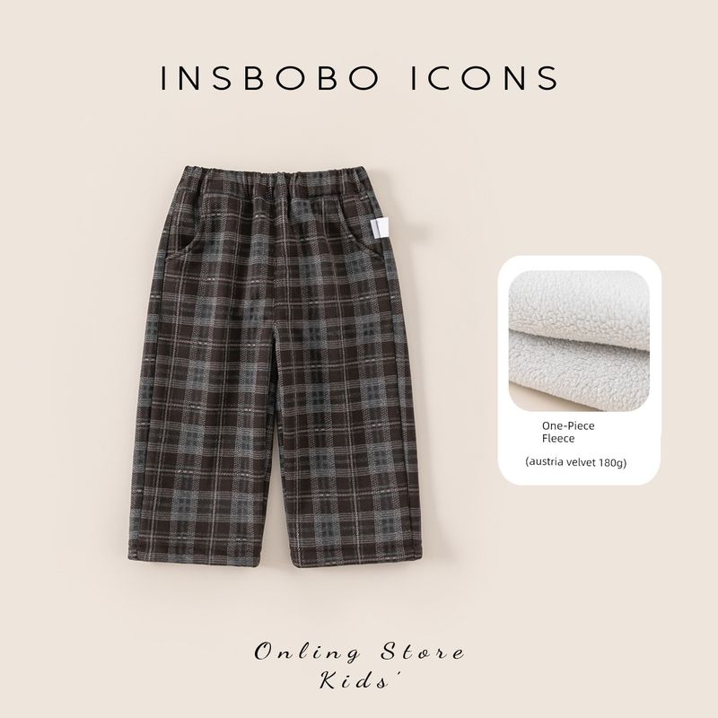 Insbobo Girls  Pants 2025 Winter New Style Children s Fleece-Lined Long Pants Boys  Stylish Warm Winter Clothing Children s Pants