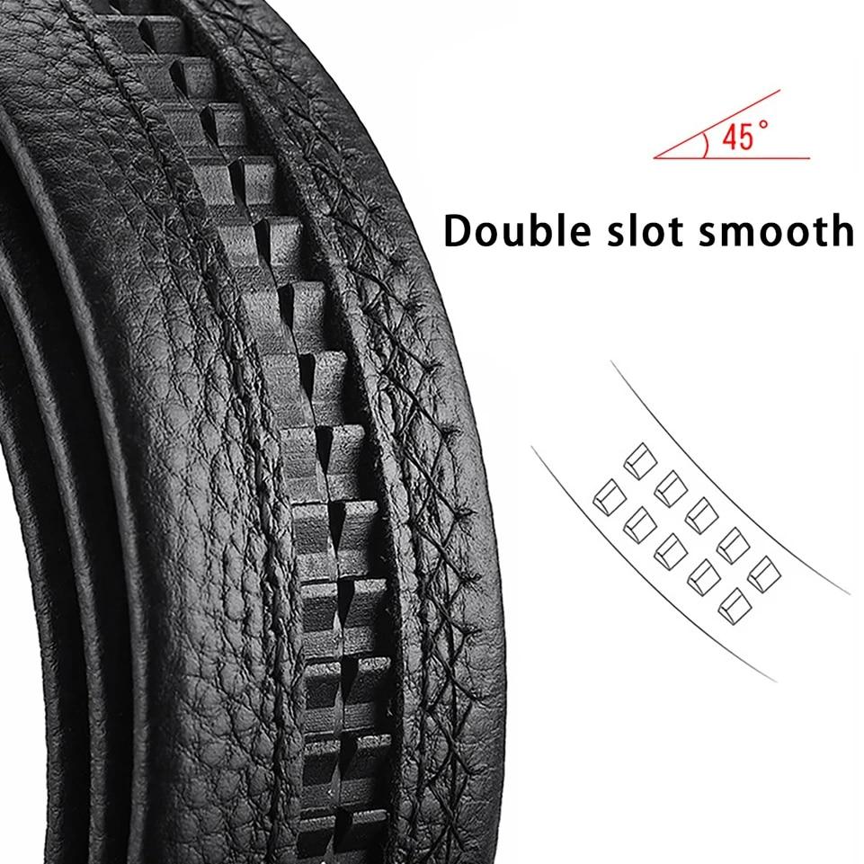 2Pcs Men's Belt Without Buckle 3.5cm/1.37inch Width Brand High End Belts Black Soft PU Leather Men Belts Body No Buckle Strap