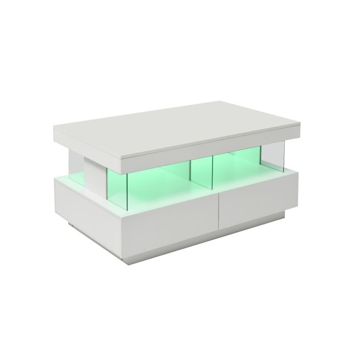 Table À Café - MUVOE - Moderne - Brillant - Éclairage LED - Acrylique