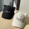 Korean-style Cat Ear Baseball Cap for Women, Lamb Wool, New Autumn and Winter Trendy Thickened Warm Versatile Cute Duckbill Cap
