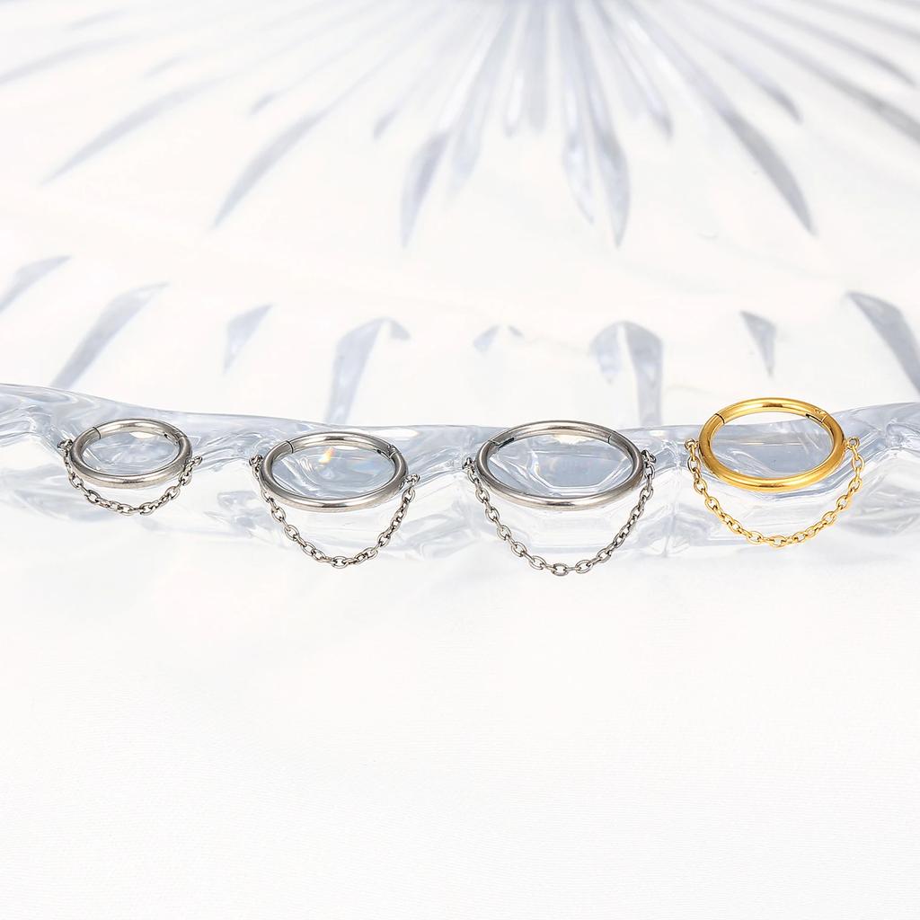 F136 Titan Piercing Septum Zirkon Ohr Tragus Knorpel Nasenringe Daith Helix Ring Clicker Schmuck für Damen Mädchen Geschenk