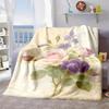2026 New Arrivals 1pc Cartoon Flannel Blanket, Digital Print Pattern of Rose Bouquet, Soft, Warm, And Comfortable Throw for Sofa, Bed, Or Office, Perf