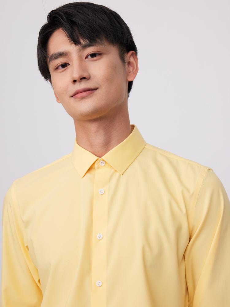 Camicia da Abito da Uomo per Tutte le Stagioni con Rever Regolare – Tessuto Confortevole Leggermente Elasticizzato, Tinta Unita, Facile da Stirare, Versatile, Casual, da Lavoro, da Ufficio
