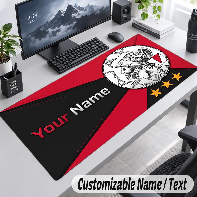 Custom Name Text Mouse Pad Ajax Amsterdam Personalized Desk Pad For Work And Gaming