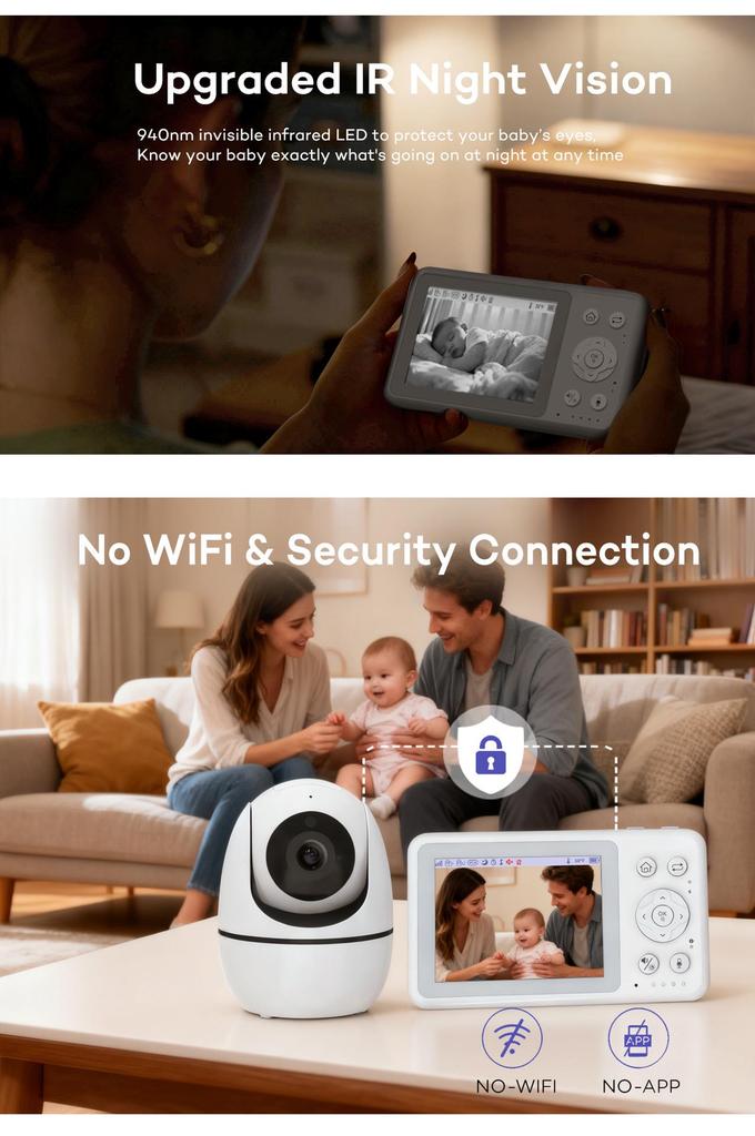 3.2" Wireless Pan-Tilt HD Baby Monitor