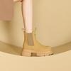 Autumn Leather Martin Boots Women's Short Boots Thick-soled Heightening Cigarette Boots Women's Thin Chelsea Boots