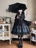 Gothic Lolita JSK Lolita Jumper Skirt with and Lace Up Sickly Princess Mori Princess Idol Size M [XHSUKADO] 2-Piece Cape, Ribbon, Dress, Women's