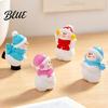 Durable Resin Craft Supplies Mini Snowman Figurine, Christmas Skiing Dolls, Small Desktop Car Miniature Figurines Dashboard Figurines, Micro Landscape