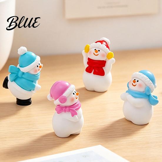Durable Resin Craft Supplies Mini Snowman Figurine, Christmas Skiing Dolls, Small Desktop Car Miniature Figurines Dashboard Figurines, Micro Landscape