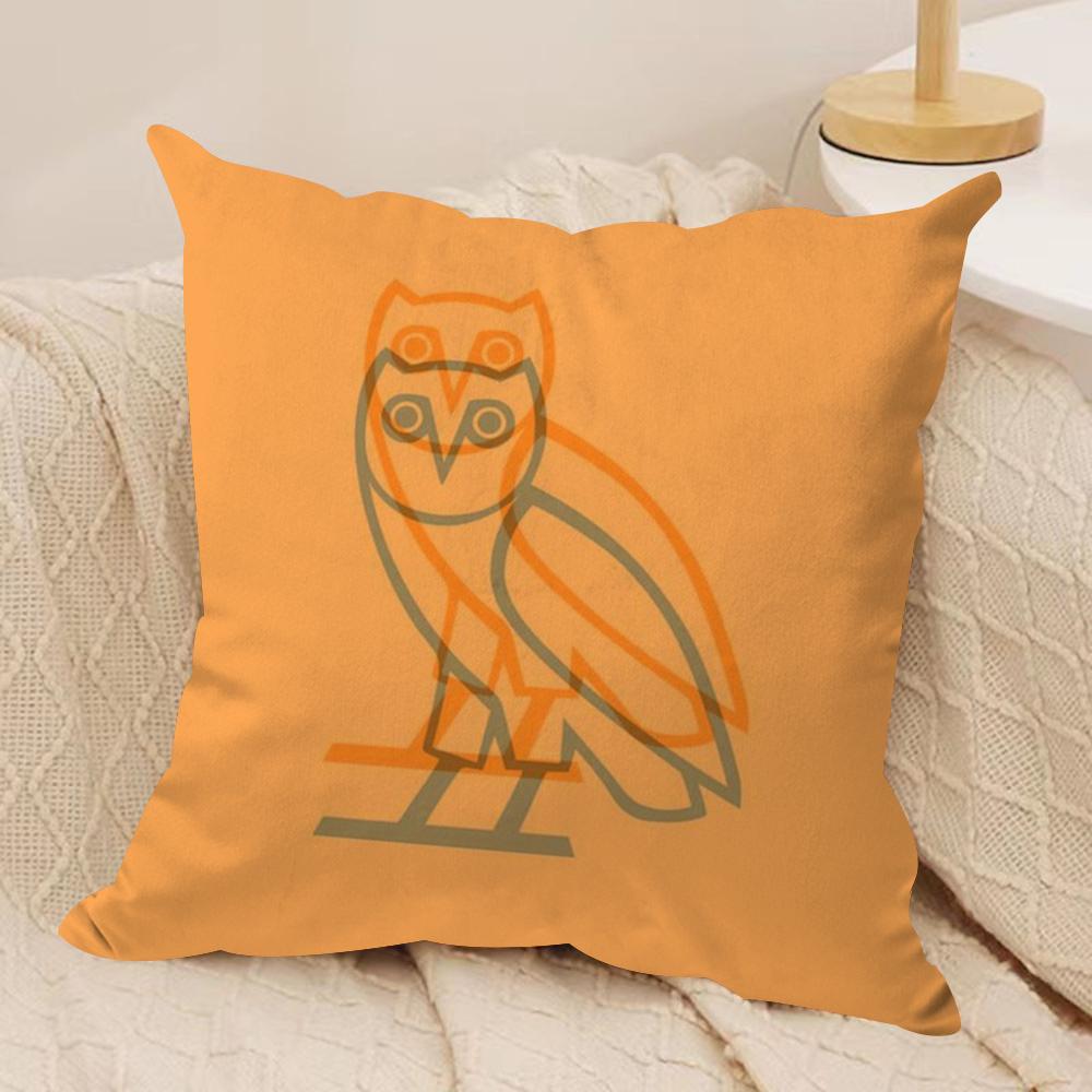 Luxury DrakeO-O-OvO O-OWLS Cushion Cover Silky Short Plush Double-Sided Printed Pillow Case for Sofa All Seasons Home Decor Gift