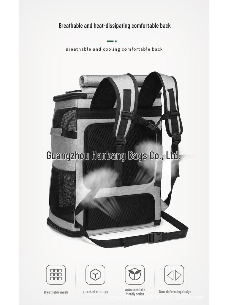 Hanbang Double-Layer Large Space Pet Backpack for Cats - Ideal for Outings