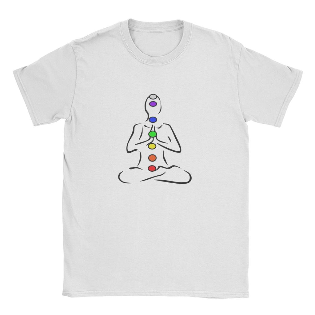 Chakras Spiritual Meditation Zen Om Buddhism Energy Unisexs T Shirts Leisure Tees Short Sleeve Crewneck TShirt