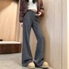 Grey Wool Flared Pants Women's Autumn and Winter New High-waisted Slim-fitting Yoga Pants Slightly Drooping Glutinous Rice Sweatpants