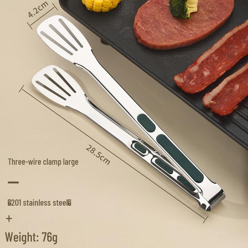 304 Stainless Steel Korean BBQ Tongs - Bread & Steak Buffet Tongs for Outdoor Cooking