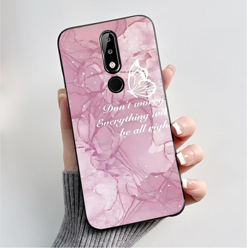 Silicone Case For Nokia X5 X6 5.1 Plus 6.1 Plus Phone Case Luxury Fashion Butterfly Flowers Soft Slim Black Jelly Cover Casing