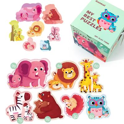 Colorful 7-in-1 Animal Puzzle for Children, Mother and Child