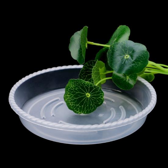 10Pcs Plastic Flower Pot Drip Trays Clear Round Shape Creative Saucers Decor