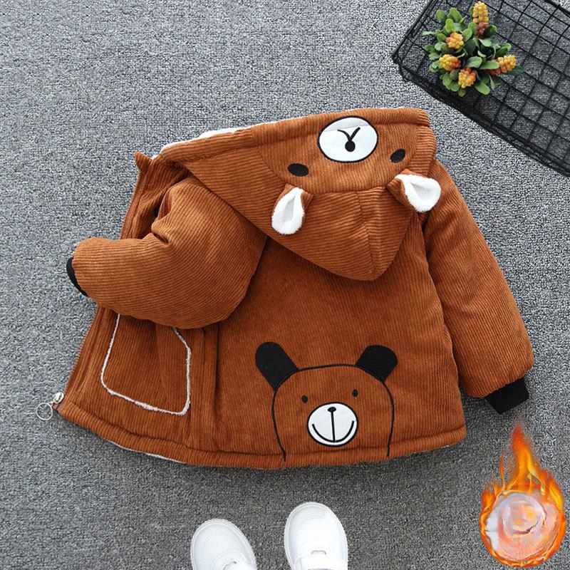 

Модное флисовое пальто для мальчиков 2025 года, зимняя детская повседневная куртка с хлопковой подкладкой 110