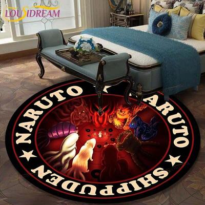 Cartoon Naruto Round Carpet for Living Room Mat for Children Carpet Floor Rug Bath Mat Bedroom Carpet for Children Room Doormat