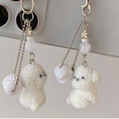 Adorable Dog Mobile Strap Multifuntional Dog Hanging Ornament Alloy Texture Suitable for Phones Bags and Keychains