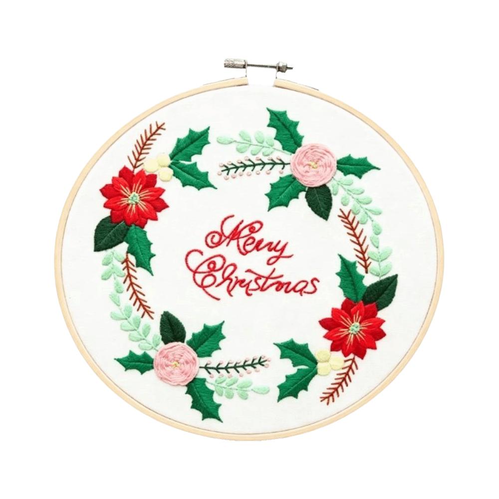 Handmade Christmas Embroidery Kit Snowman Tree Reindeer DIY Embroidery Kit Home Decor Suitable Beginners Cross Stitch Set