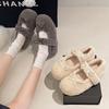 Women Fur Flats Shoes Bow Suede Casual New Loafers Fashion 2026 Fashion Trend Winter Short Plush Walking Shoes Woman Shoes