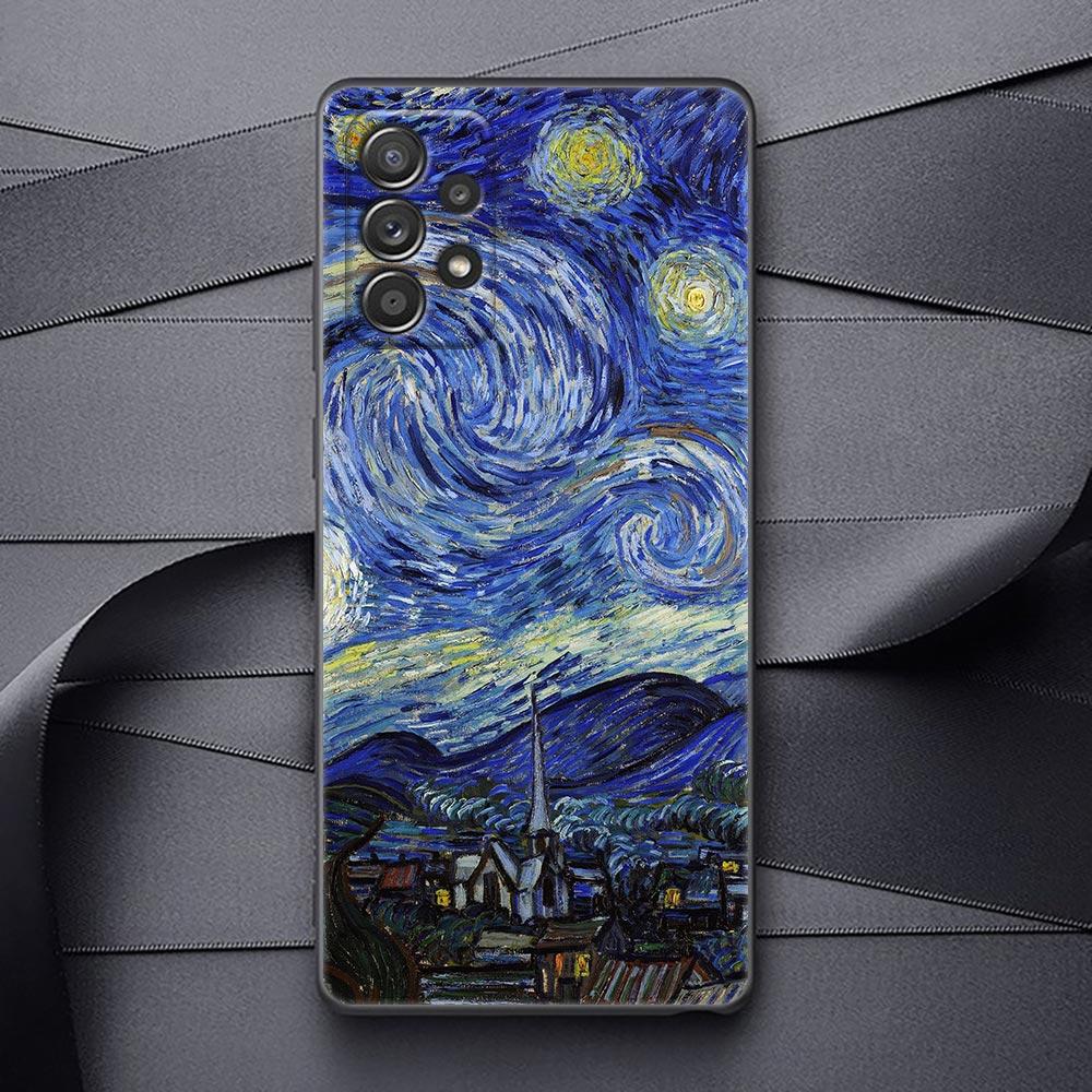 Capa para Samsung Galaxy A32 A33 A31 A23 A22 A21S A13 A12 A11 A02 A01 Capa Van Gogh Café Terraço Noite Estrelada Girassol Pintura