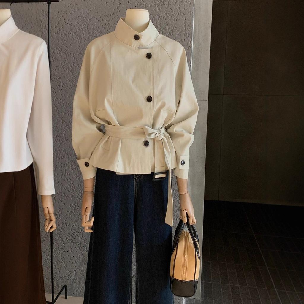 Autumn 2026 Korean design trench coat women's autumn new popular small belt versatile trench coat