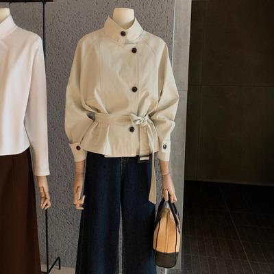 Autumn 2026 Korean Design Trench Coat Women's Autumn New Popular Small Belt Versatile Trench Coat