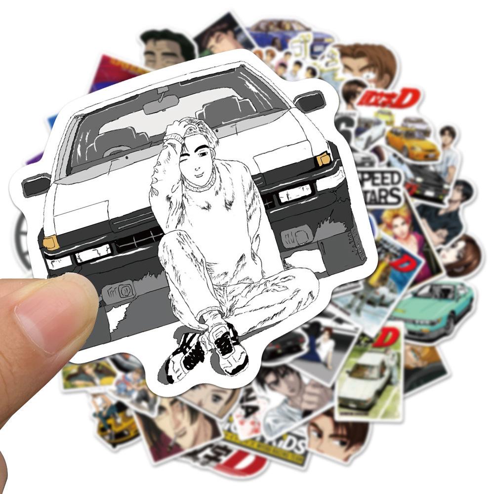 10/30/50pcs Initial D Japanese Anime Stickers Cool Cartoon Decals DIY Skateboard Phone Notebook Classic Manga Sticker Decoration