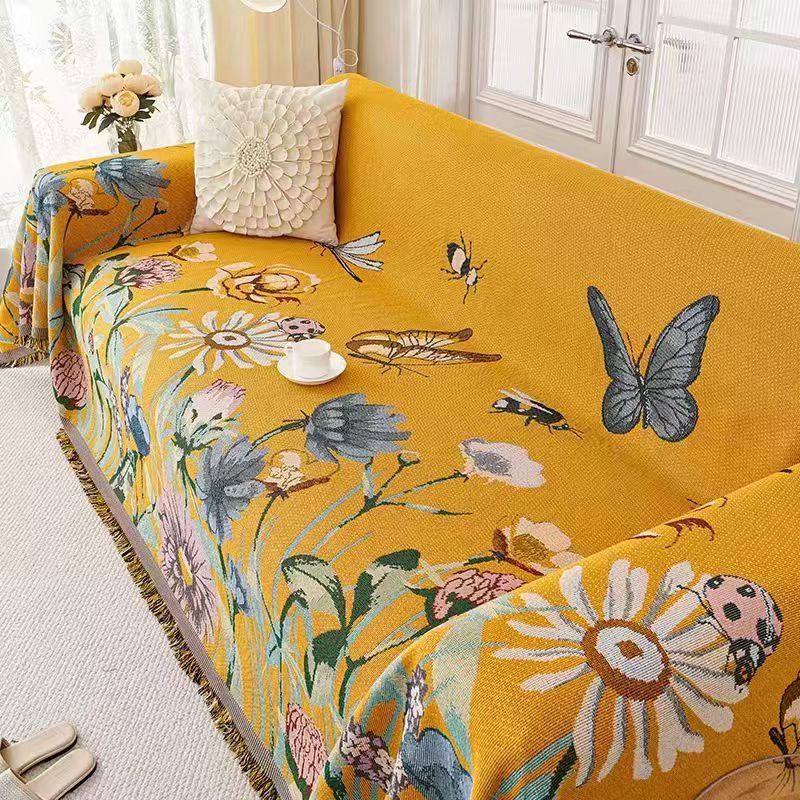 Amerikanischer Retro-Pastoralstil Einteiliger Sofabezug Staubdicht Rutschfest Dekoration Zuhause Sofa Handtuch Sommer Universelle Sofabezüge