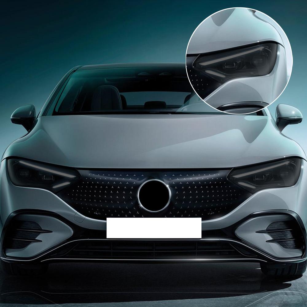Für Mercedes Benz EQE EQG Rauchschwarz Vorgeschnittenes Autoscheinwerfer-Schutzfolien-Kit aus TPU PPF Kratzfeste Vinylfolie Hochglanzfolie