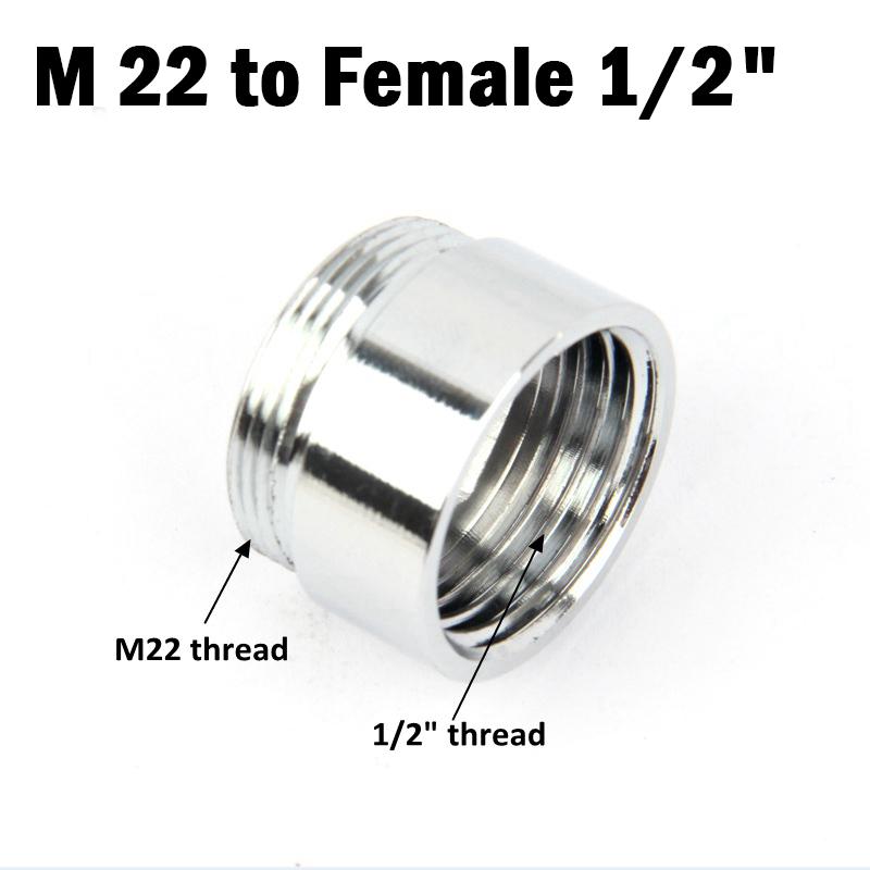 Edelstahl M22 auf 1/2" Gewindeanschluss Haushalt Badezimmer Duschschlauchanschluss Küchenarmatur Gelenke Wasserhahn Adapter