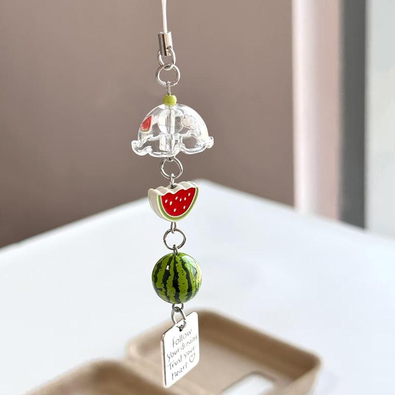 Transparent Keychain Cute Wind Chime Pendant Keyring Mobile Phone Lanyard Kawaii Bag Decorative Accessories Home Decorations