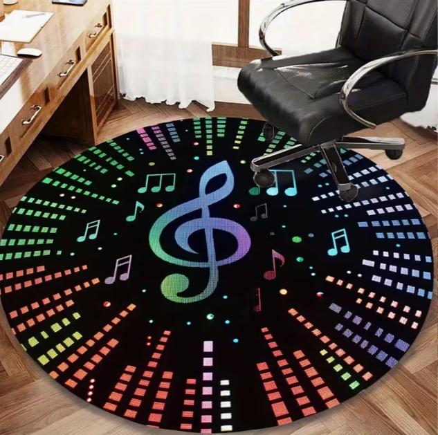 

Retro Vinyl Record Circular Floor Mat Suitable for Living Room Bedroom Terrace and Outdoor Decor Spring and Summer Music Carpet 80cm x 80cm