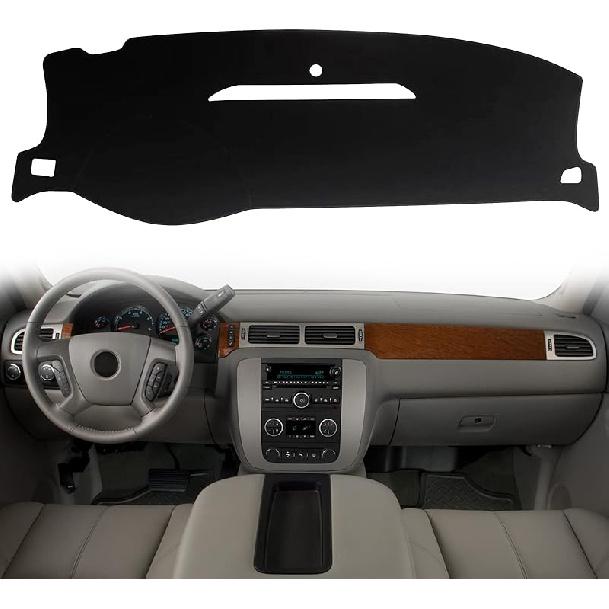 Dashboard Cover Dash Mat Compatible With 07-14 Chevy Tahoe Suburban Denali Avalanche GMC Yukon/XL,07-13 Chevy Silverado Sierra Without Dash Speaker
