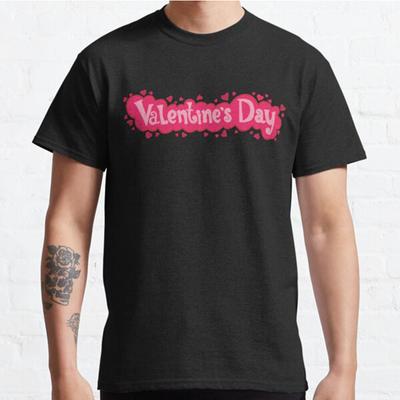 Summer Men Fashion Casual Short Sleeves Happy Valentines Day Black Tees Oversized T-shirts