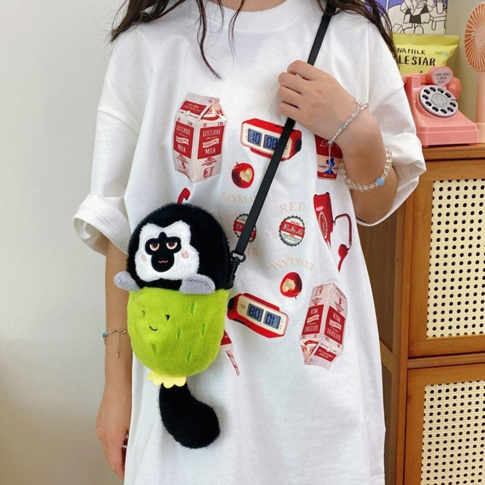 

Сумка-мессенджер с изображением куклы-пингвина на молнии, лоскутная, мультяшная, плюшевая, уличная жёлтый