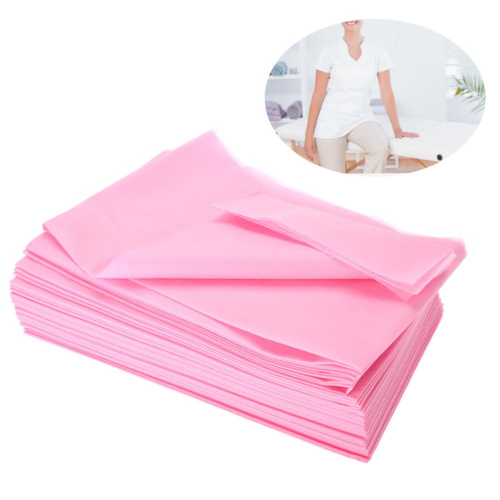 10Pcs Disposable Bed Sheets Beauty Salon Massage Medical Thickened NOn Woven Bedsheets Pink