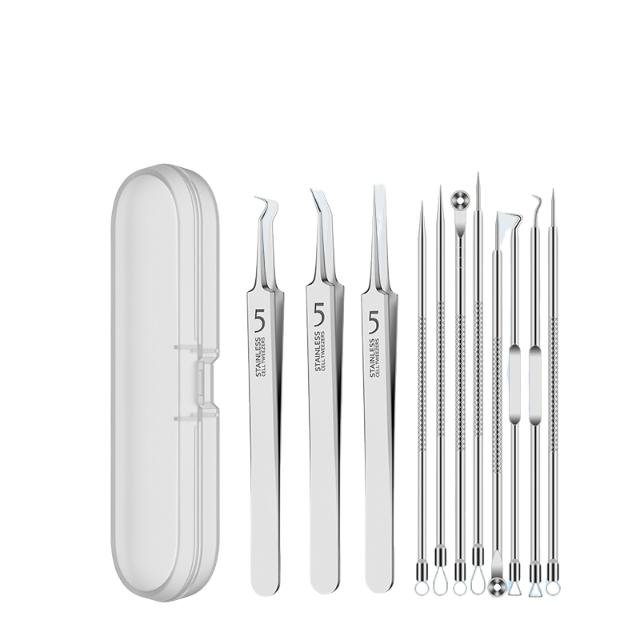 

1set Face Blemish Blackhead Removal Tools Acne Needle +10x Makeup Magnifying Mirror Skin Care Squeezing Pimples Auxiliary Tools