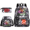 Large Capacity Schoolbag with Shoulder Strap; Student Three-piece Pencil Case Set