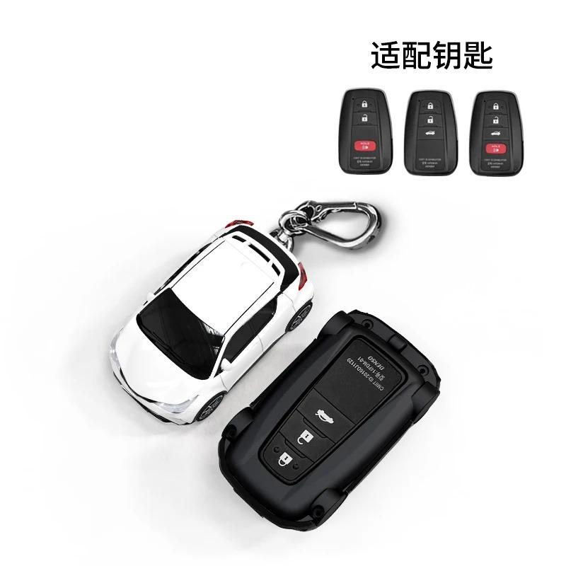 For Chr Key Case Car Model For Toyota Corolla Prius Camry Chr C-Hr Rav4 Altis Land Cruiser Prado Remote Key Cover Fob Keychain