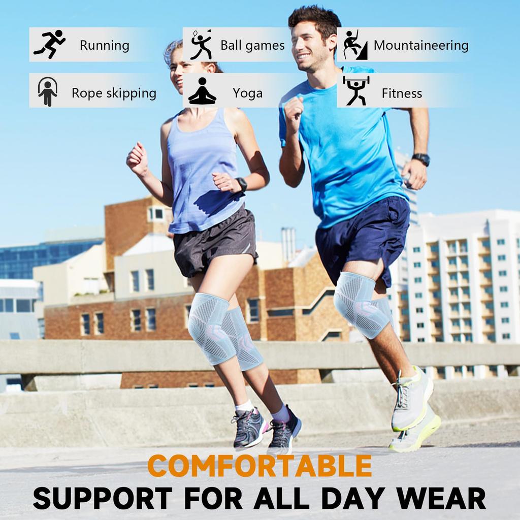 1Pair Sport Knee Pads Compression Breathable Knee Running Kneepads Joint Protection Anti-Slip Yoga Volleyball Knee Support Brace