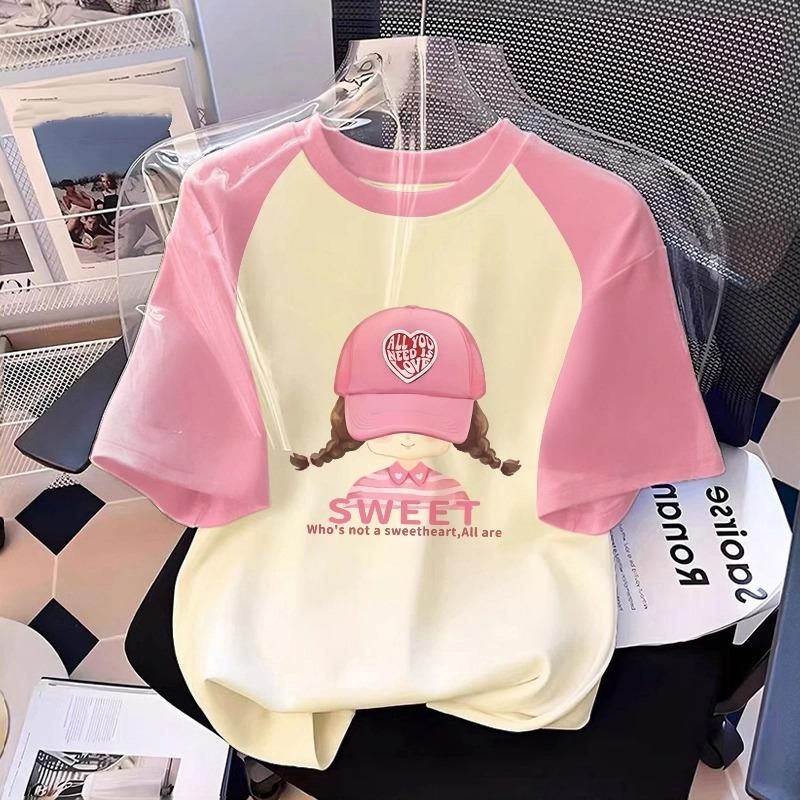 Cartoon Kinderen Volwassenen Bedrukt T-shirt Zomer Dames Mode Korte Mouwen T-shirt Top Meisje Pullover Kleding